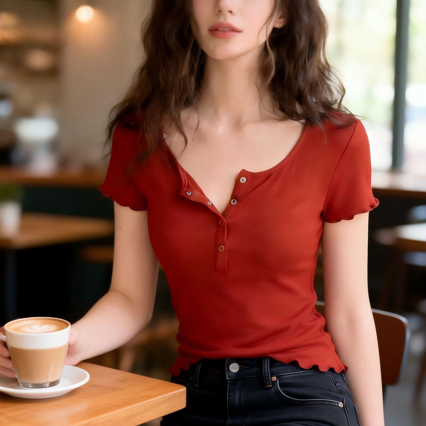 Casual Women's Short Sleeve Knit Top