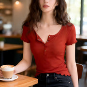 Casual Women's Short Sleeve Knit Top