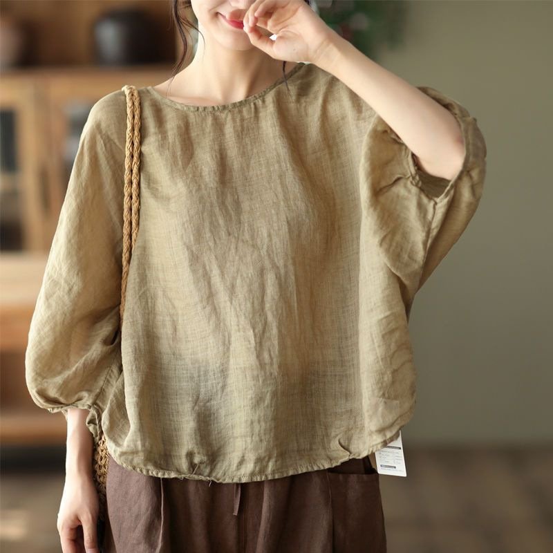 Loose-Fit Batwing Sleeve Top for Women
