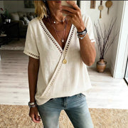 V-Neck Lace Top