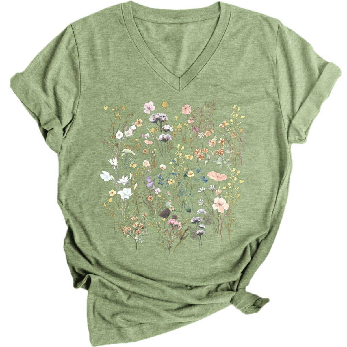 Floral V-Neck Tee
