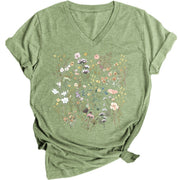 Floral V-Neck Tee