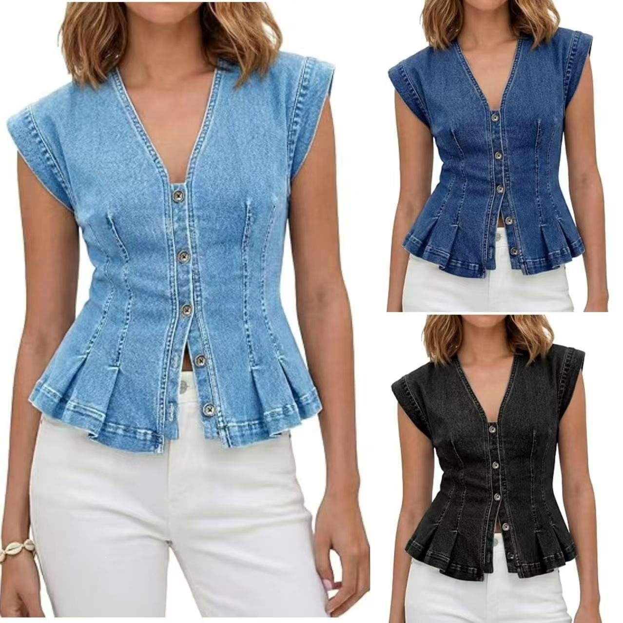 Slim Denim Vest