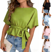 Elegant Off-the-Shoulder Lace-Up Top