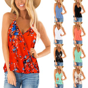 V-Neck Printed Sleeveless Top for Women