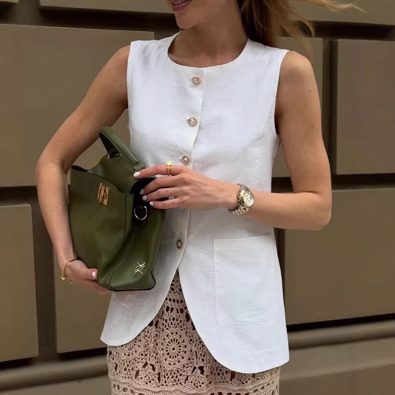 Summer Square-Neck Sleeveless Top for Women