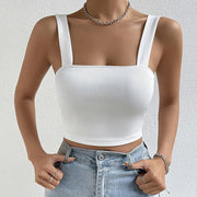Sexy White Cropped Camisole Top for Women