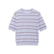 Chic Striped Crew Neck Knit Top for Women