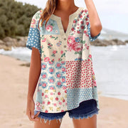 Loose Fit Summer V-Neck Tops for Women