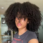 Natural-Looking Glueless Human Hair Wigs with Bangs