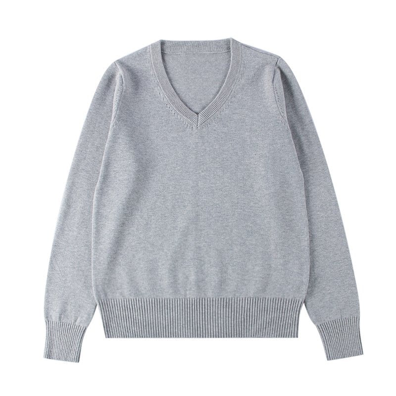 Cozy Dark Gray Long-sleeve Knit Top for Women