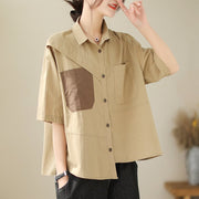 Loose Fit Plus Size Short Sleeve Shirt for Women