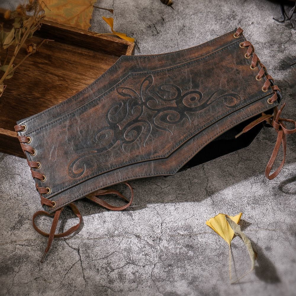 Medieval Brown Belt for Women - Wide Waist Accessory