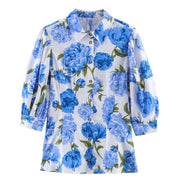 Casual Loose Print Shirt Top for Women