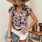 Elegant Floral Short Sleeve Top