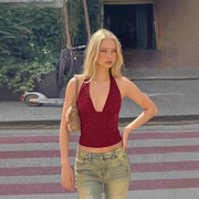 Sexy Backless Lace Top for Women