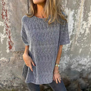 Women's Shiny Silk Short Sleeve Tops