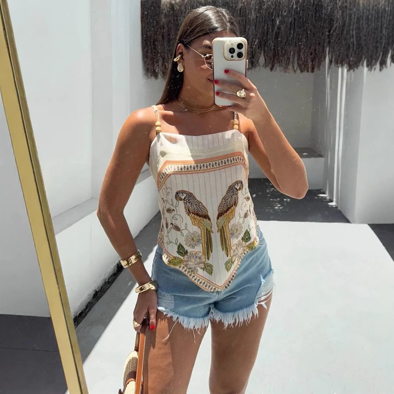 Boho Animal Print Camisole Top