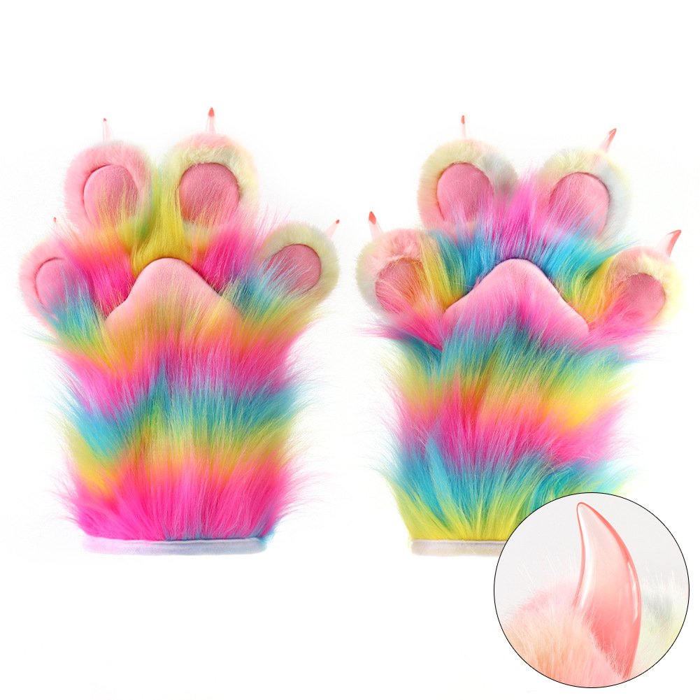 Colorful Animal Paw Gloves for Women