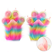 Colorful Animal Paw Gloves for Women