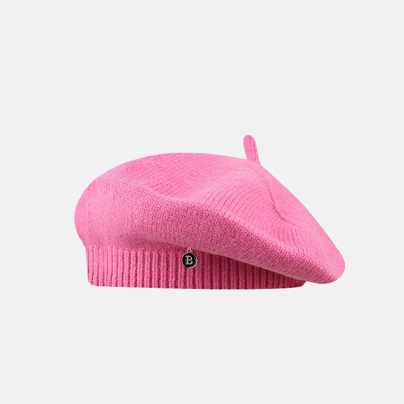 Winter Warmth Rose Pink Face-Slimming Pumpkin Hat