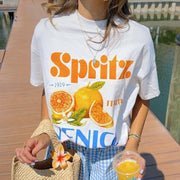 Oversize Fruit Print T-Shirt for Women