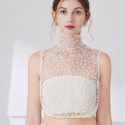 French Lace Faux Collar Top for Women