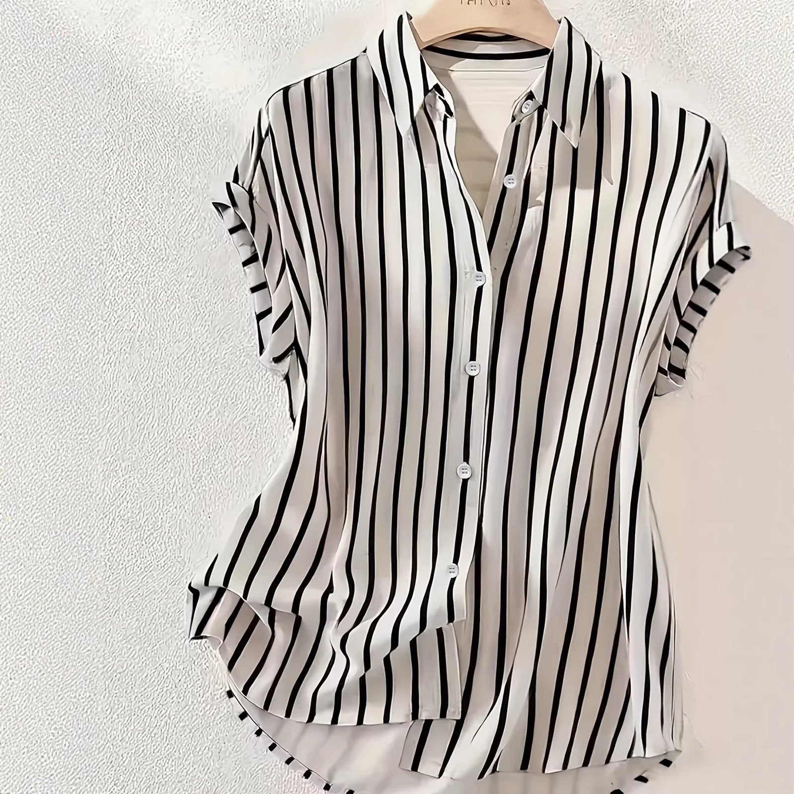 Retro Striped Sleeveless Casual Shirt for Women