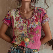 Retro Embroidered Blouse for Women