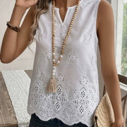 Elegant V-Neck Sleeveless Top for Women