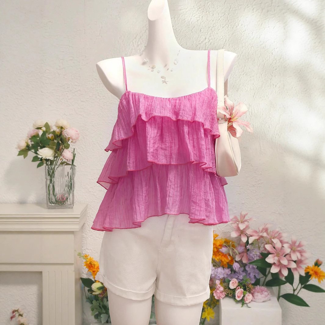 Yellow Ruffled Halter Top for Women