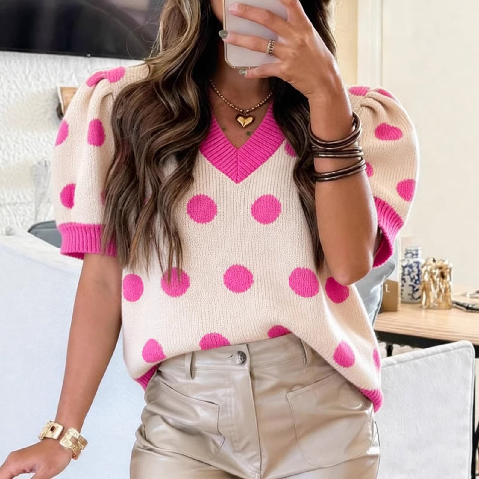 Cozy V-Neck Knit Sweater for Women