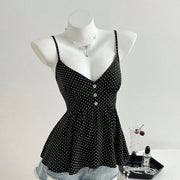 Sexy Polka Dot V-Neck Top for Women