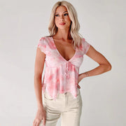 V-Neck Lace-Up Top