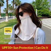 Sun Protection Face Mask for Women, Gradient Thin Ice Silk Fabric