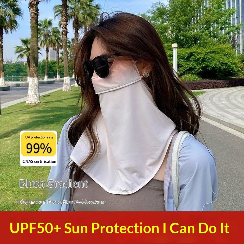 Sun Protection Face Mask for Women, Gradient Thin Ice Silk Fabric