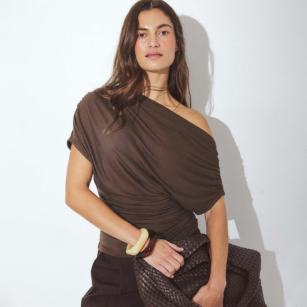 Casual Pleated Rayon Top for Women