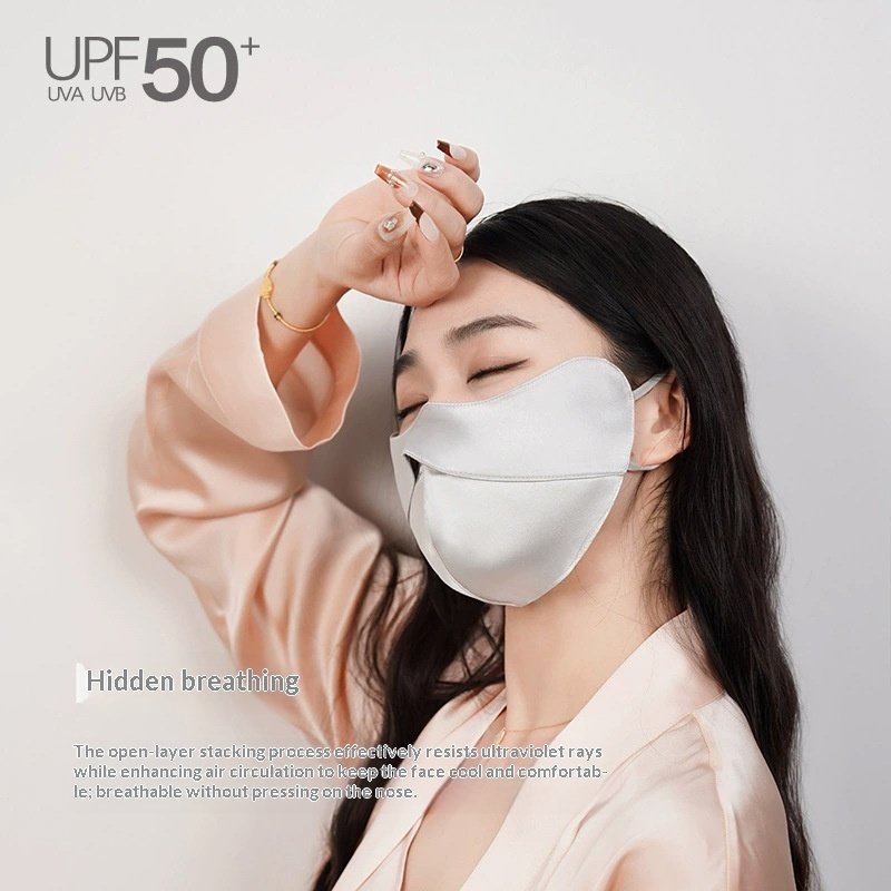 Silk Sun Protection Face Mask with Full Face and Neck Coverage