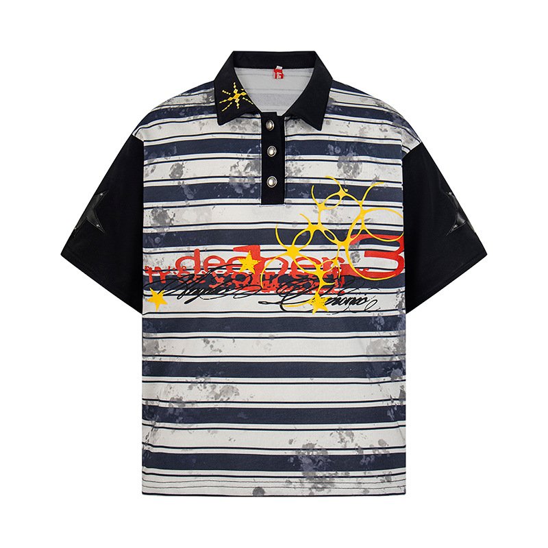 Loose Striped Couple Tops for Summer