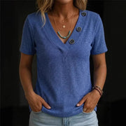 Casual V-Neck Short-Sleeve T-Shirt for Women