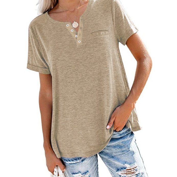Relaxed Fit V-Neck Top