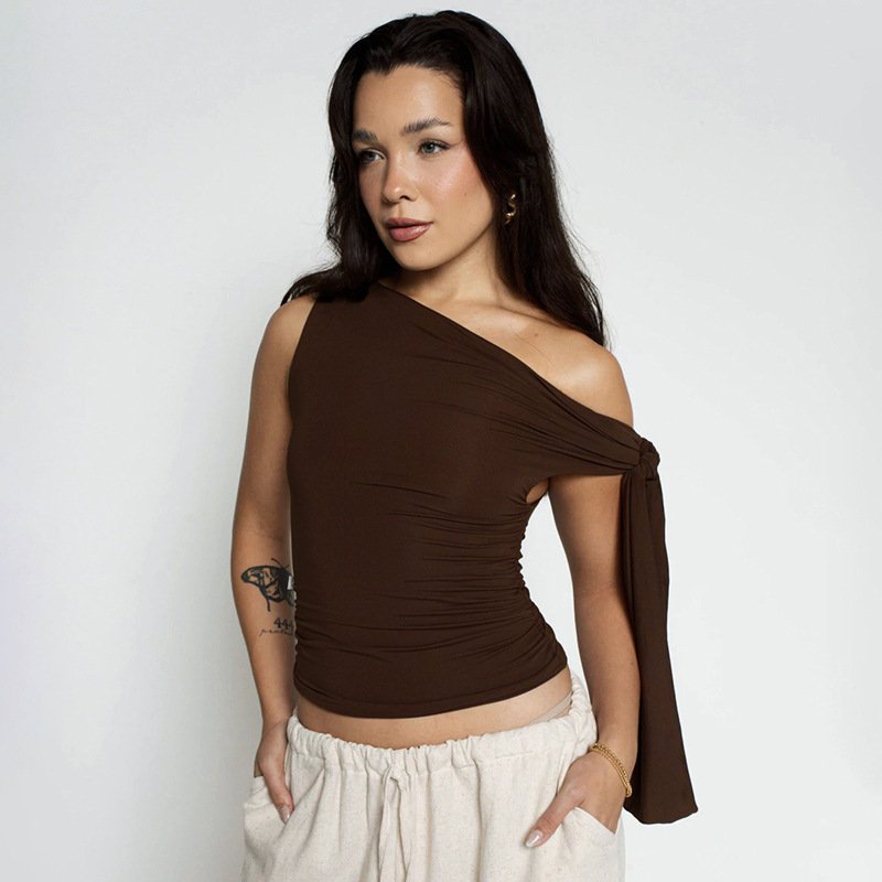 Brown, Black, White Off-Shoulder Tops for Women