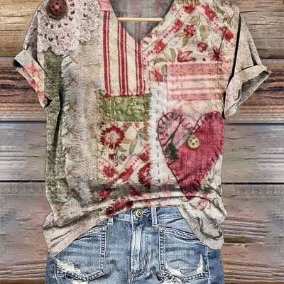 Slim Fit Digital Print Top