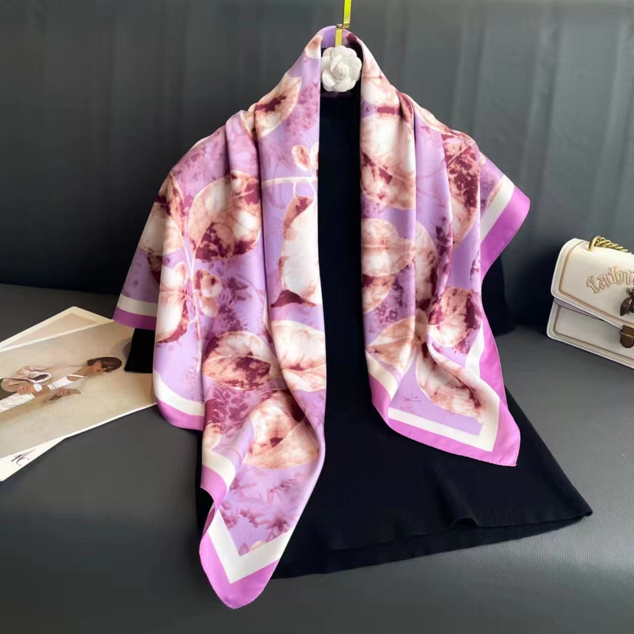 Spring Summer Floral Square Scarf