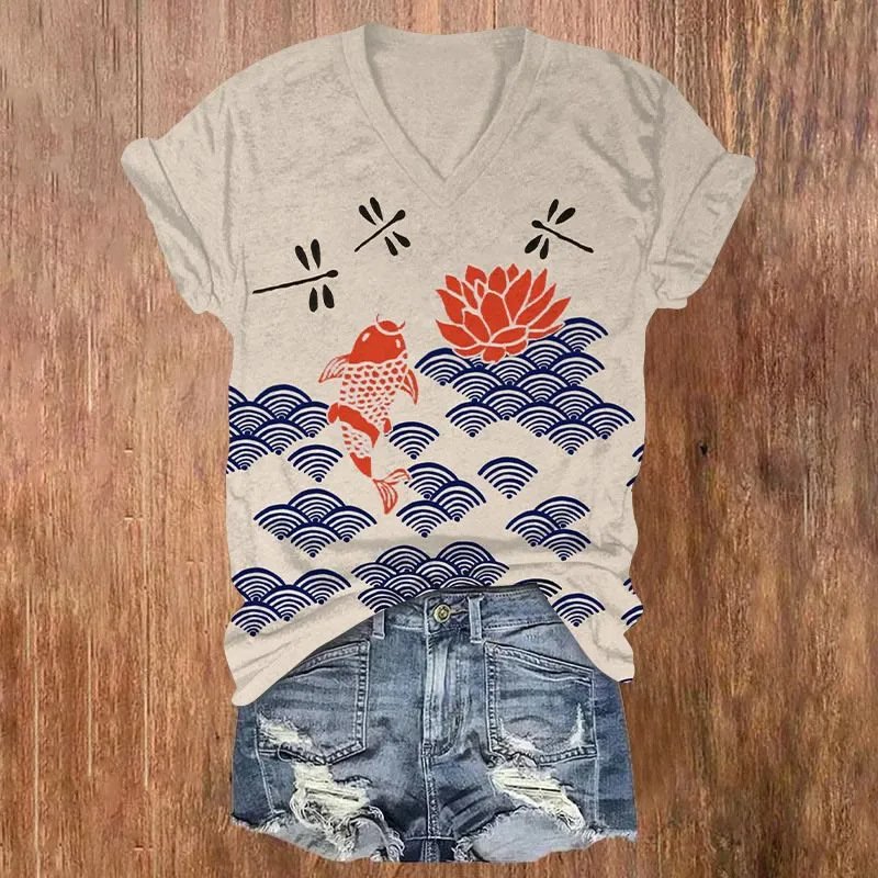 V-Neck Anime Tee