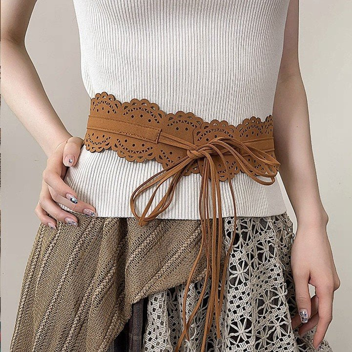 Waist Cincher with Fringe Strap for Women
