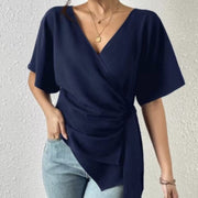 Versatile V-Neck Short Sleeve Top