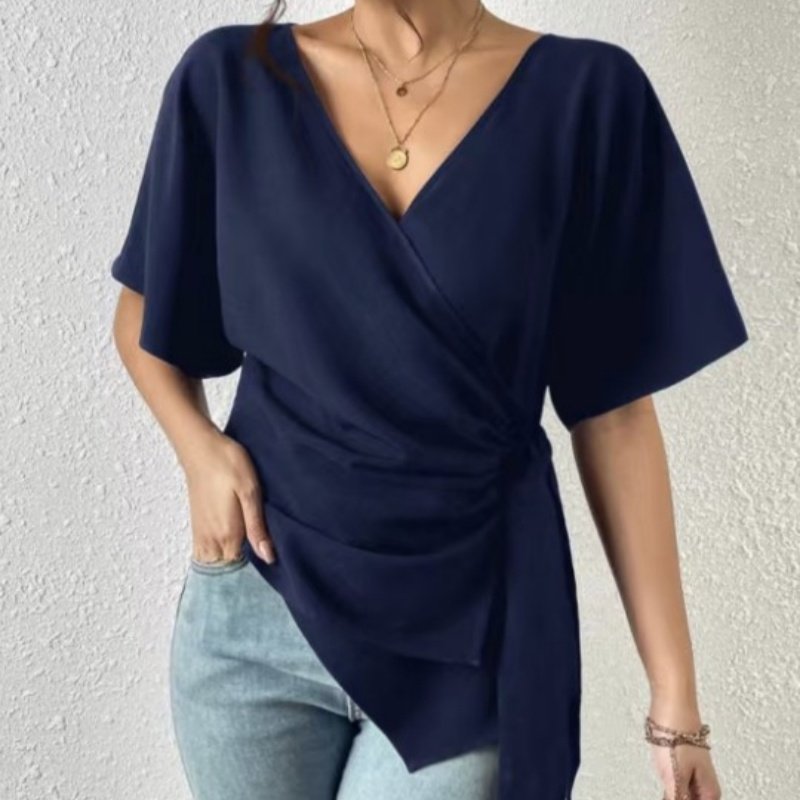 Versatile V-Neck Short Sleeve Top