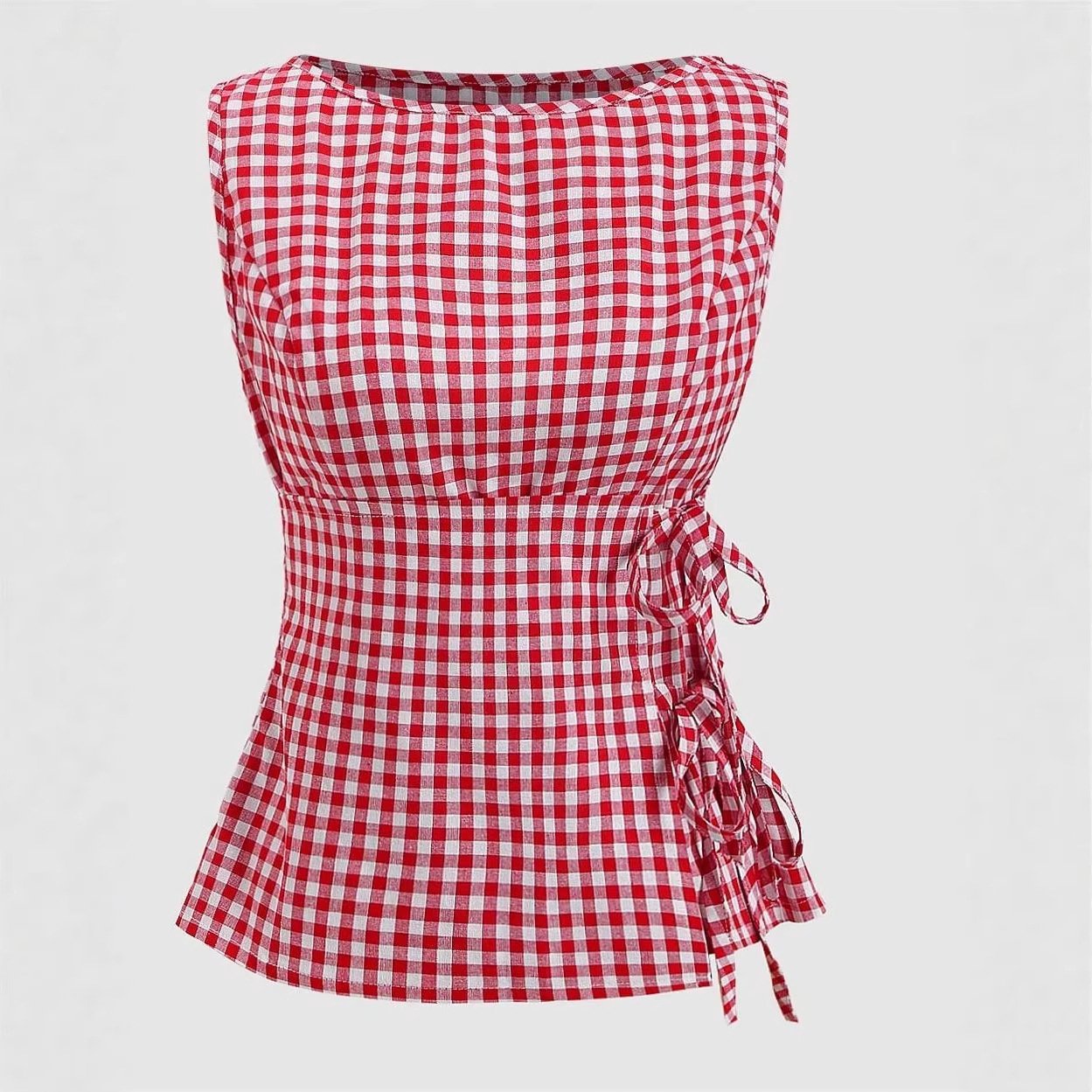 Plaid Print Sleeveless Top for Women