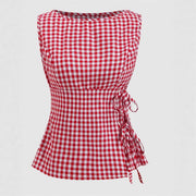 Plaid Print Sleeveless Top for Women